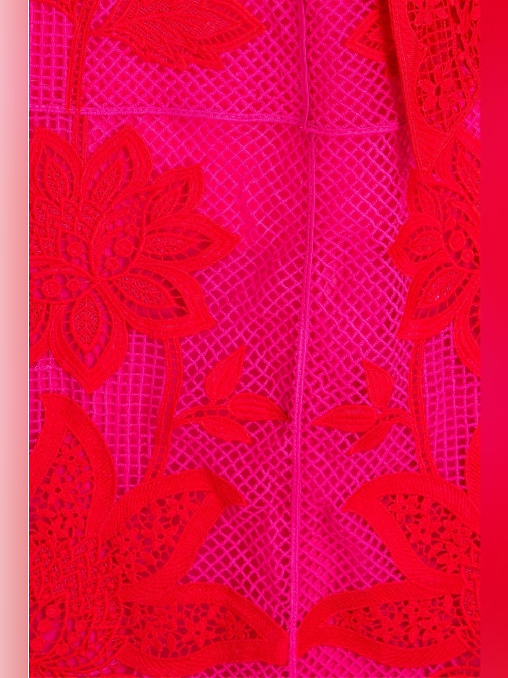 FARM Rio Guipuire Lace One-Shoulder
Maxi Dress Red and Fushia - Picture 4 of 11